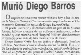 Murió Diego Barros Murió Diego Barros