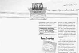 Sexo de verdad  [artículo] Carlos Olivárez.