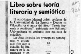 Libro sobre teoría literaria y semiótica  [artículo].