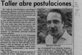 Taller abre postulaciones  [artículo].