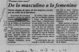 De lo masculino a lo femenino  [artículo].