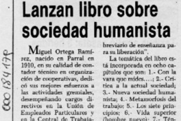 Lanzan libro sobre sociedad humanista  [artículo].