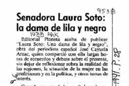 Senadora Laura Soto, la dama de lila y negro  [artículo].
