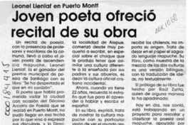 Joven poeta ofreció recital de su obra  [artículo].