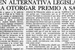 Piden alternativa legislativa para otorgar premio a Sabella  [artículo].