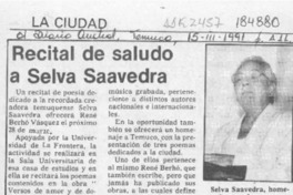 Recital de saludo a Selva Saavedra Recital de saludo a Selva Saavedra