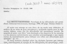 "Psicología de las dificultades del aprendizaje"  [artículo].