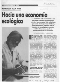Hacia una economía ecológica  [artículo] Darío Oses [y] Rafael Sepúlveda.