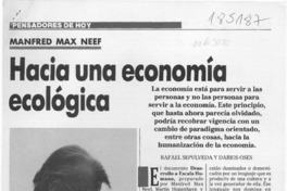 Hacia una economía ecológica  [artículo] Darío Oses [y] Rafael Sepúlveda.