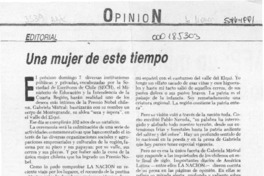 Una Mujer de este tiempo  [artículo].