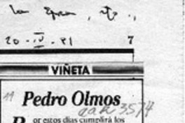 Pedro Olmos  [artículo] José Ilic Toro.