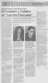 El forastero y Catalina en "Las tres Pascualas"  [artículo] A. Maack.