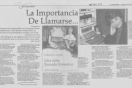 La importancia de llamarse -- La importancia de llamarse --