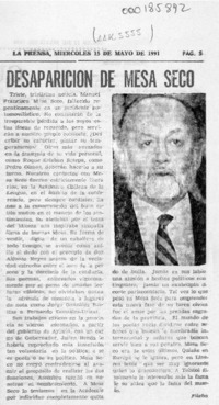 Desaparición de Mesa Seco  [artículo] Filebo.