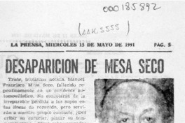 Desaparición de Mesa Seco  [artículo] Filebo.