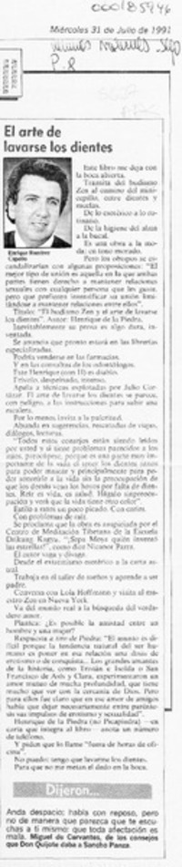 El arte de lavarse los dientes  [artículo] Enrique Ramírez Capello.