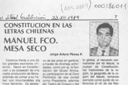 Manuel Fco. Mesa Seco  [artículo] Jorge Arturo Flores P.
