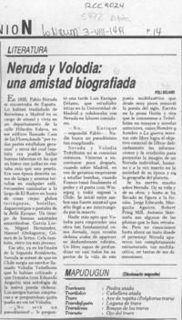Neruda y Volodia, una amistad biografiada