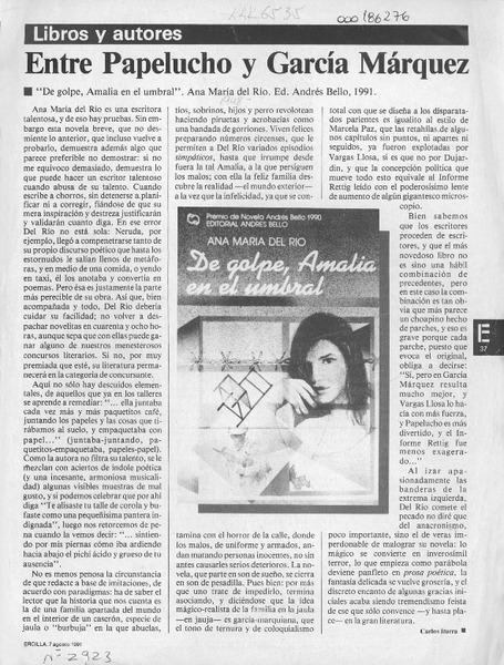 Entre papelucho y García Márquez  [artículo] Carlos Iturra.