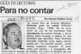 Para no contar  [artículo] Hernán Poblete Varas.