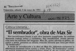 "El sembrador", obra de Max Sir  [artículo] Mario Tomás Schilling F.