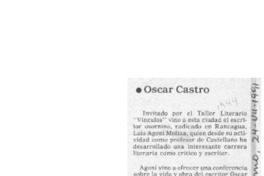 Oscar Castro  [artículo].
