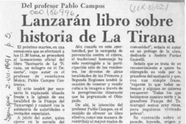 Lanzarán libro sobre historia de La Tirana  [artículo].