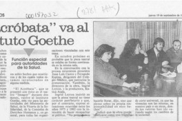"El Acróbata" va al Instituto Goethe  [artículo].