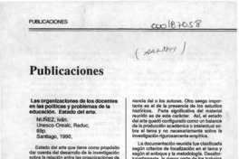 Las organizaciones de los docentes en las políticas y problemas de la educación  [artículo] G. G. N.