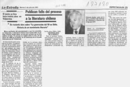 Publican fallo del proceso a la literatura chilena  [artículo].