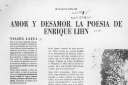 Amor y desamor, la poesía de Enrique Lihn Amor y desamor, la poesía de Enrique Lihn