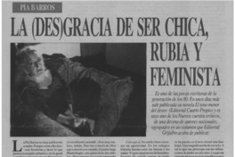 La (des)gracia de ser chica, rubia y feminista La (des)gracia de ser chica, rubia y feminista