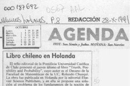 Libro chileno en Holanda  [artículo].