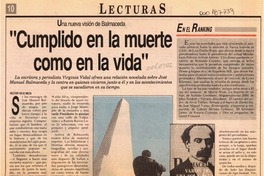 "Cumplido en la muerte como en la vida" "Cumplido en la muerte como en la vida"