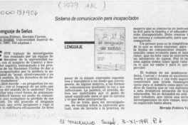 El lenguaje de señas  [artículo] Hernán Poblete Varas.