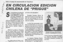 En Circulación edición chilena de "Prigué" En Circulación edición chilena de "Prigué"