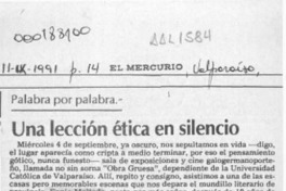 Una lección ética de silencio  [artículo] Marcelo Novoa.