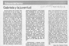Gabriela y la juventud  [artículo] Héctor Edo. Espinoza Viveros.