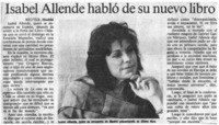 Isabel Allende habló de su nuevo libro Isabel Allende habló de su nuevo libro