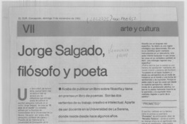 Jorge Salgado, filósofo y poeta Jorge Salgado, filósofo y poeta