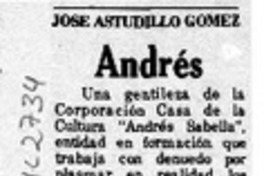 Andrés  [artículo] José Astudillo Gómez.