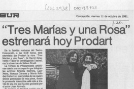 "Tres Marías y una Rosa" estrenará hoy Prodart  [artículo].