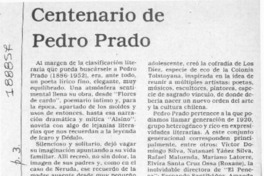 Centenario de Pedro Prado  [artículo] Hugo Rolando Cortés.