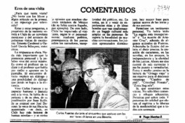 Comentarios  [artículo] Hugo Montes.