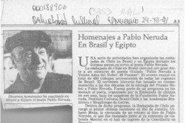 Homenajes a Pablo Neruda en Brasil y Egipto  [artículo].