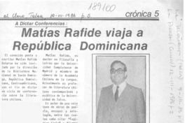 Matías Rafide invitado a República Dominicana Matías Rafide invitado a República Dominicana