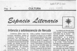 Infancia y adolescencia de Neruda  [artículo] Jorge Raúl Linares.