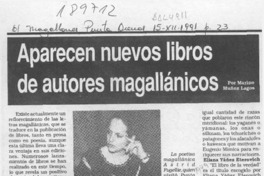 Aparecen nuevos libros de autores magallánicos  [artículo] Marino Muñoz Lagos.