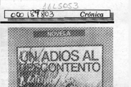 "Un Adiós al descontento" es la nueva obra de Eugenio Mimica  [artículo].