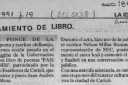 Lanzamiento de libro  [artículo].